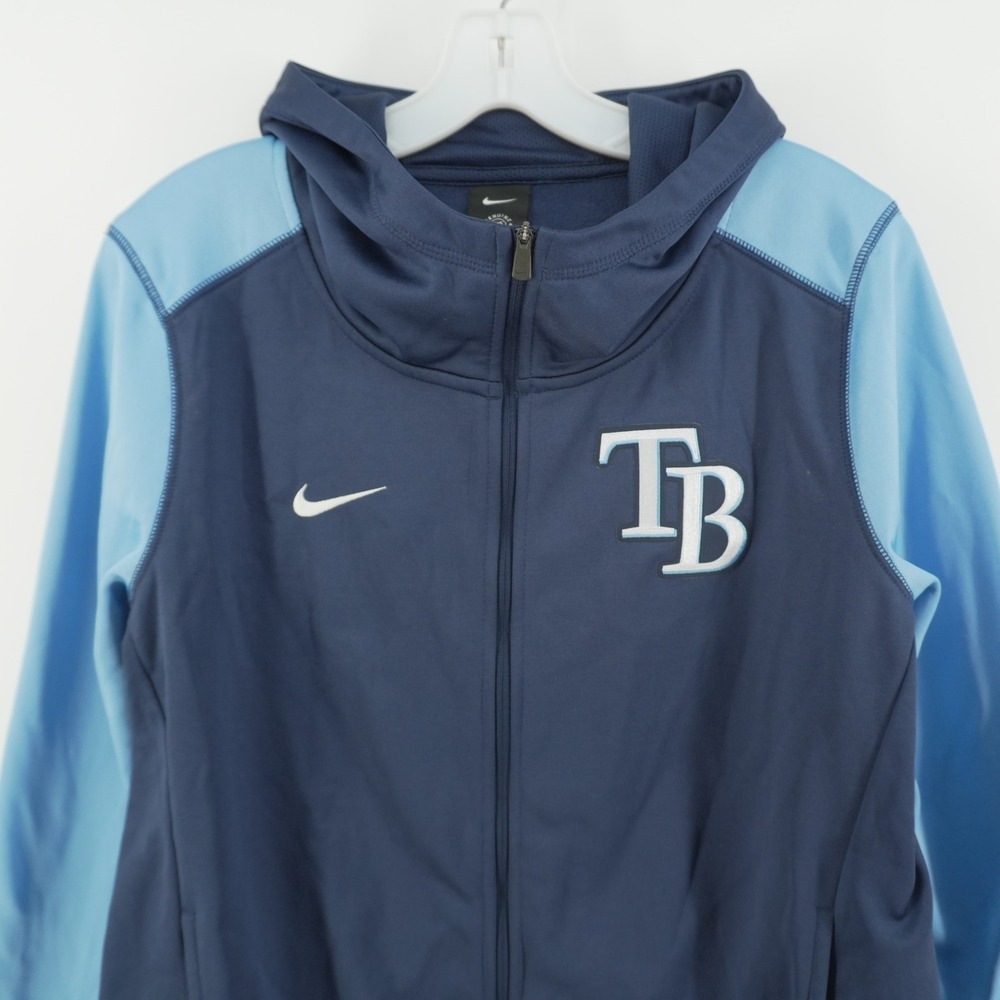 Nike Tampa Bay Rays Jacket Mens Medium Blue MLB Full Zip Hooded 622914